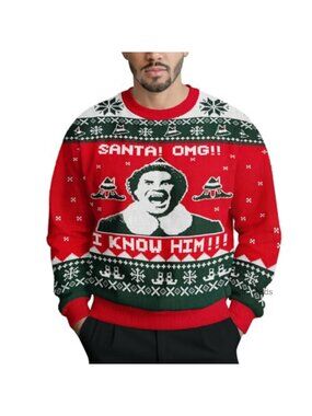 Funny Knit Christmas Sweater, Long Sleeve Crewneck Pullover, Acrylic Unisex